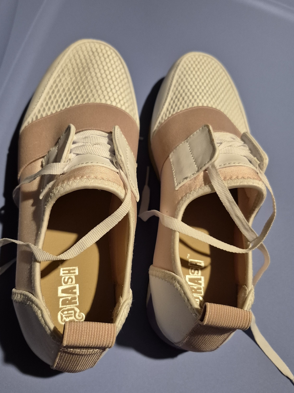 Brash Pink and Cream Slip-On Lace-Up Women's Sneakers